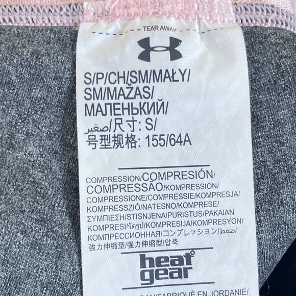 Under Armour Small S HeatGear Gray Peach Shine Compression Shorty Shorts 3" Ins - Picture 3 of 3